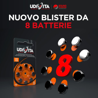 Udivita Batterie Protesi Acustiche Misura 13 Blister da 8