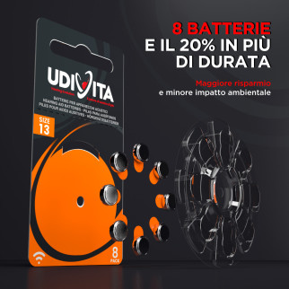 Udivita Batterie Protesi Acustiche Misura 13 Blister da 8