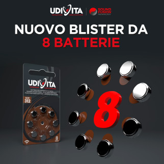 Udivita Batterie Protesi Acustiche Misura 312 Blister da 8