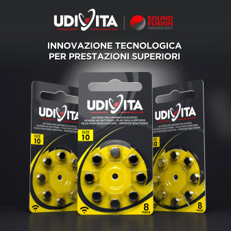 Udivita Misura 10 80 Batterie per Apparecchi Acustici Blister 8 pile