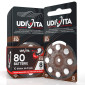 Udivita 80 Batterie per Protesi Acustiche Misura 312 Zinco Aria Tecnologia Sound Fusion - 10 Blister da 8 Pile