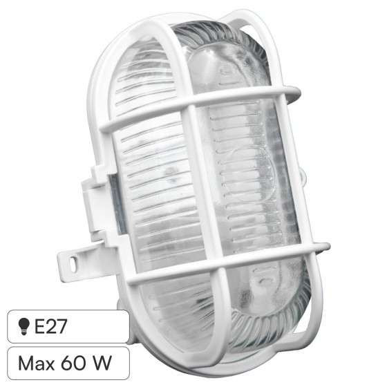 Velamp Turtle Plafoniera in Vetro per Lampadine E27 IP44 Velamp Turtle Plafoniera in Vetro per Lampadine E27 IP44