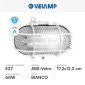 Immagine 2 - Velamp Turtle Plafoniera in Vetro per Lampadine E27 IP44 - Colore Bianco - mod.TURTLE-B
