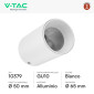 Immagine 2 - V-Tac VT-1131 Portafaretto Rotondo a Superficie in Alluminio con Portalampada per Lampadine GU10 Colore Bianco - SKU 10379