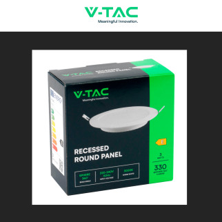 VT-61003 Mini Pannello LED Rotondo Slim 3W SMD da Incasso V-Tac