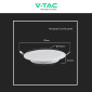 Immagine 9 - V-Tac VT-61012 Pannello LED Rotondo Slim 12W SMD da Incasso con Driver - SKU 7861 / 7862 / 7863