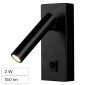 Immagine 1 - V-Tac VT-402 Lampada LED da Muro 2W SMD Applique da Lettura Orientabile con Interruttore Colore Nero - SKU 10286 / 10287