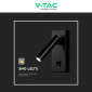 Immagine 8 - V-Tac VT-402 Lampada LED da Muro 2W SMD Applique da Lettura Orientabile con Interruttore Colore Nero - SKU 10286 / 10287