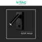 Immagine 10 - V-Tac VT-402 Lampada LED da Muro 2W SMD Applique da Lettura Orientabile con Interruttore Colore Nero - SKU 10286 / 10287