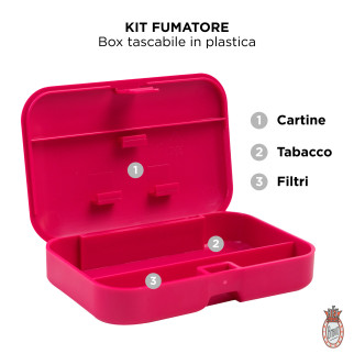 Astuccio Tascabile Porta Tabacco Cartine e Filtri Bravo Rex Unico