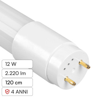 Tubo LED T8 G13 12W SMD 120cm in Vetro con Starter Kanlux