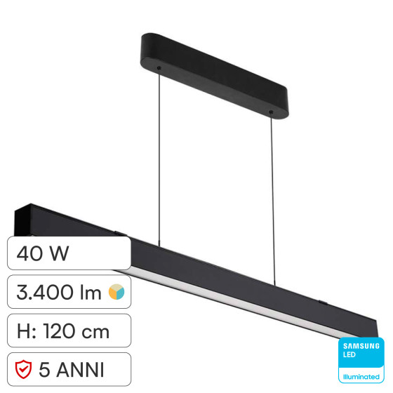 VT-7-44 Lampada LED Lineare a Sospensione 40W SMD Samsung 3in1 V-Tac VT-7-44 Lampada LED Lineare a Sospensione 40W SMD Samsung 3in1 V-Tac