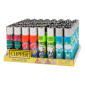 Clipper Large Accendino a Pietrina Grande Ricaricabile con Fantasia Vacay Skulls - Box da 48 Accendini