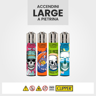 Clipper Large Accendino a Pietrina Vacay Skulls 48 Accendini