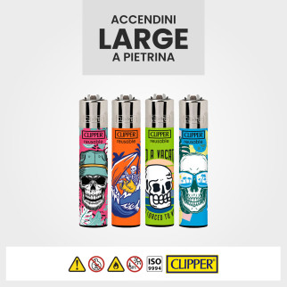 Clipper Large Accendino a Pietrina Vacay Skulls 48 Accendini