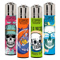 Clipper Large Accendino a Pietrina Grande Ricaricabile con Fantasia Vacay Skulls - Serie da 4 Accendini