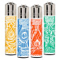 Clipper Large Accendino a Pietrina Grande Ricaricabile con Fantasia Mandala Elements - Serie da 4 Accendini