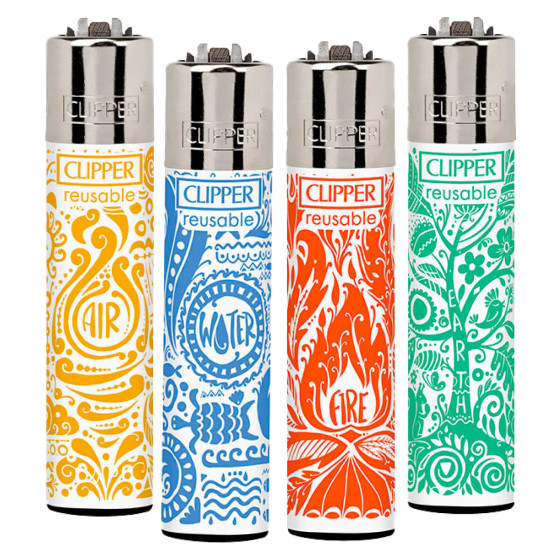 Clipper Large Accendino A Pietrina Mandala Elements 4 Accendini Clipper Large Accendino A Pietrina Mandala Elements 4 Accendini