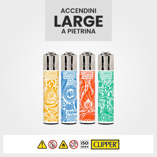 Clipper Large Accendino A Pietrina Mandala Elements 4 Accendini