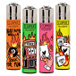 Clipper Large Accendino a Pietrina Grande Ricaricabile con Fantasia Games on Fire - Serie da 4 Accendini
