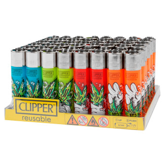 Clipper Large Accendino a Pietrina Cartoon Leaves 48 Accendini