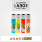 Immagine 2 - Clipper Large Accendino a Pietrina Grande Ricaricabile con Fantasia Cartoon Leaves - Box da 48 Accendini