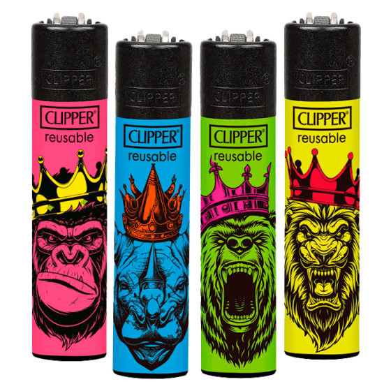 Clipper Large Accendino A Pietrina King Safari 4 Accendini Clipper Large Accendino A Pietrina King Safari 4 Accendini