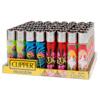 Clipper Large Accendino a Pietrina Neon Shrooms 48 Accendini