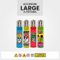 Immagine 2 - Clipper Large Accendino a Pietrina Grande Ricaricabile con Fantasia Skullttoo 2 - Serie da 4 Accendini