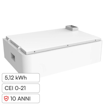 V-Tac Batteria Stack LiFePO4 5,12kWh Impianti Fotovoltaici CEI 0-21