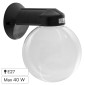 Immagine 1 - Velamp Portalampada da Giardino Wall Light da Muro Applique a Sfera Trasparente per Lampadine E27 - mod. SPH206P