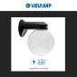 Immagine 6 - Velamp Portalampada da Giardino Wall Light da Muro Applique a Sfera Trasparente per Lampadine E27 - mod. SPH206P