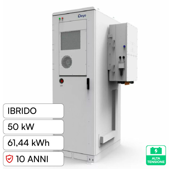 V-Tac Kit Inverter Trifase Ibrido 50kW + Accumulatore LiFePO4 61,44kWh V-Tac Kit Inverter Trifase Ibrido 50kW + Accumulatore LiFePO4 61,44kWh