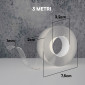 Immagine 5 - Nastro Biadesivo Extraforte Trasparente Multiuso Resistente Non Lascia Segni Riutilizzabile Spessore 1mm - 2 Rotoli da 2cm x 3m