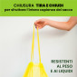 Immagine 2 - Sacchi Spazzatura Gialli in Plastica HDPE per Rifiuti con Maniglie Tira e Chiudi 110L - Rotolo 10 sacchi da 70x100cm