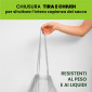 Immagine 2 - Sacchi Spazzatura Trasparenti in Plastica HDPE per Rifiuti con Maniglie Tira e Chiudi 110L - Rotolo 10 sacchi da 70x100cm
