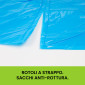 Immagine 4 - Sacchi Spazzatura Azzurri in Plastica HDPE per Rifiuti con Maniglie Tira e Chiudi 110L - Rotolo 10 sacchi da 70x100cm