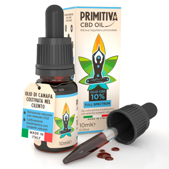 Primitiva Olio CBD 10% Estratto di Canapa Naturale Flacone da 10ml Primitiva Olio CBD 10% Estratto di Canapa Naturale Flacone da 10ml