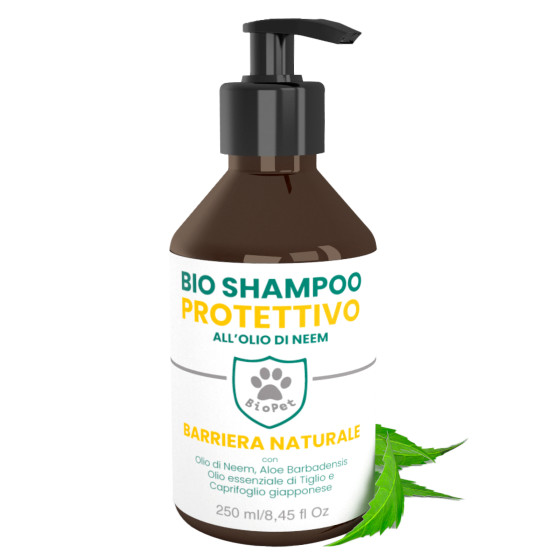 Bio Pet Shampoo Protettivo Olio di Neem Cani Gatti - Flacone da 250 ml Bio Pet Shampoo Protettivo Olio di Neem Cani Gatti - Flacone da 250 ml