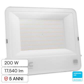 VT-44204 Faro LED 200W SMD Chip Samsung IP65 Colore Bianco V-Tac Pro
