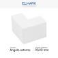 Immagine 2 - Elmark Angolo Esterno a L per 2 Canaline Passacavi 15x10mm in Plastica Bianca - mod. 56215101