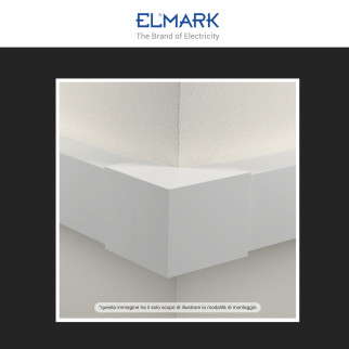 Elmark Angolo Esterno per 2 Canaline Passacavi 15x10mm