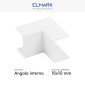 Immagine 2 - Elmark Angolo Interno a L per 2 Canaline Passacavi 15x10mm in Plastica Bianca - mod. 56215102