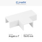 Immagine 2 - Elmark Angolo a T per 3 Canaline Passacavi 15x10mm in Plastica Bianca - mod. 56215103