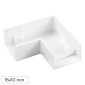 Elmark Angolo a L per 2 Canaline Passacavi 15x10mm in Plastica Bianca - mod. 56215104