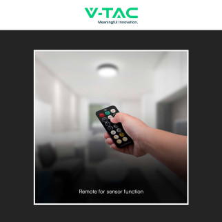 VT-8630 Plafoniera LED Rotonda 36W IP44 Colore Nero V-Tac