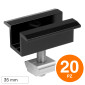 Immagine 1 - V-Tac Morsetto Centrale in Alluminio per Installazione Pannelli Solari Fotovoltaici da 35mm Colore Nero - 20 Pezzi - SKU 11996