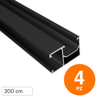 4 Binari in Metallo 200cm Colore Nero per Pannelli Solari V-Tac