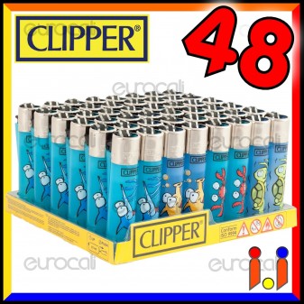 Clipper Large Fantasia Sea Animals 1 - Box da 48 Accendini C25