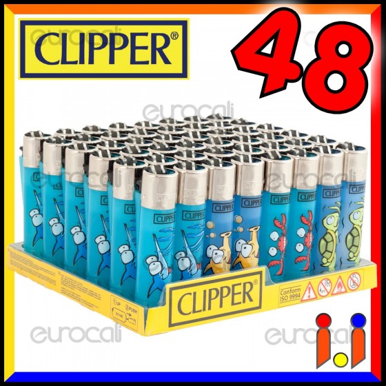 Clipper Large Fantasia Sea Animals 1 - Box da 48 Accendini C25 Clipper Large Fantasia Sea Animals 1 - Box da 48 Accendini C25